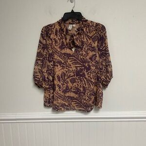 Joie Women’s Colorful Blouse Elbow Sleeve Size Large